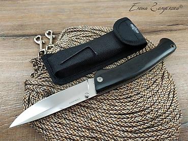 Охотничьи ножи: Складной нож Калан от Витязь сталь 65x13, рукоять дерево Охота и — 13