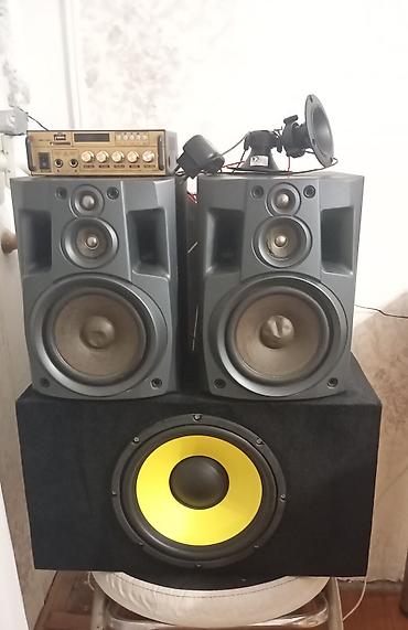 kalonka balaca: JVC audio sistem komplekti. Elanda görünən dəstə 2 ədəd JVC kolonka, 1 — 3