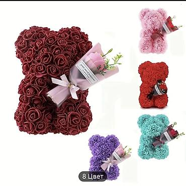 Цветы и букеты: Плюшевый медвежонок из роз — декоративная композиция в виде медведя — 6