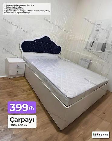 Ev və bağ: Məhsul: Çarpayı – 160×200 sm - Klassik dalğalı formalı, düyməli — 1