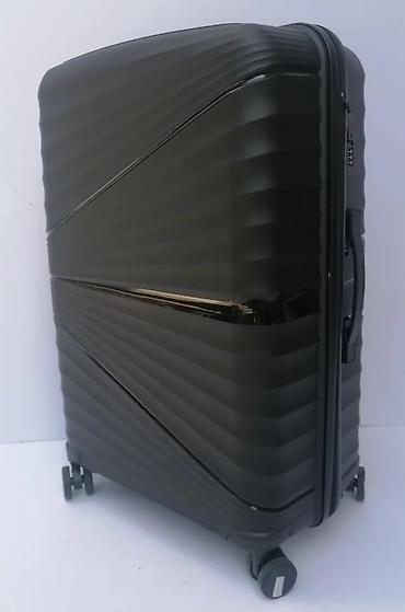 Putni koferi i torbe: Tvrdi putni kofer na točkiće – crni - Materijal: čvrsta ABS/PC — 7