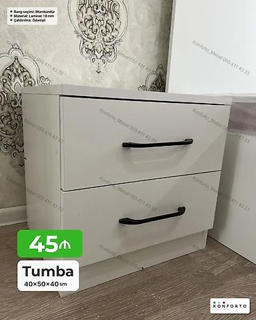 Tumba – 40×50×40 sm - İki çekmecəli funksional tumbadır, yığcam