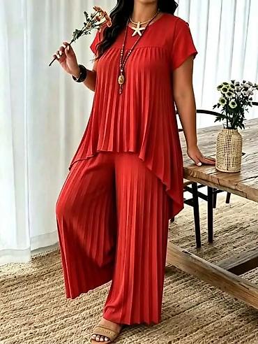 Kompleti: Ženski komplet – tunika i pantalone, plus size - Dvodijelni set — 12