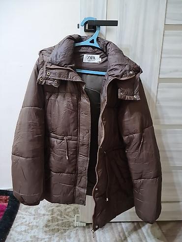 zara l: Зимний пховик под ZARA шоколадного цвета. Размер L подойдет до 52 — 1