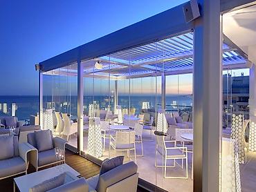 plasiq qapi: Panoramlı şüşə terras – modul tipli açılıb-bağlanan pergola sistemli — 1