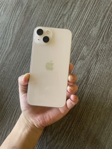 телефон ош арзан: IPhone 13, Б/у, 128 ГБ, Старлайт, Коробка, 100 %