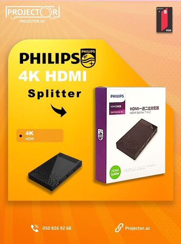 monitör: PHILIPS 4K HDMI Splitter - Model: Philips HDMI Splitter 1 to 2