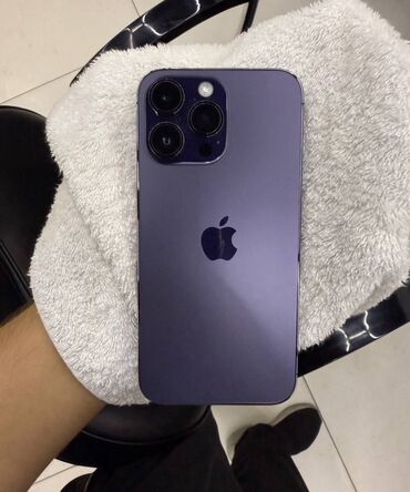 купить бу телефон в ломбарде: IPhone 14 Pro Max, Б/у, 256 ГБ, Deep Purple, Защитное стекло, Чехол, 87 %