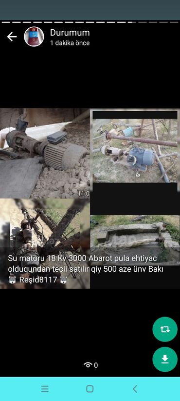 hidrofor su motoru: Su Matoru pula ehtiyac olduqundan tecili satılır 18 Kv 3000 Abarot qiy