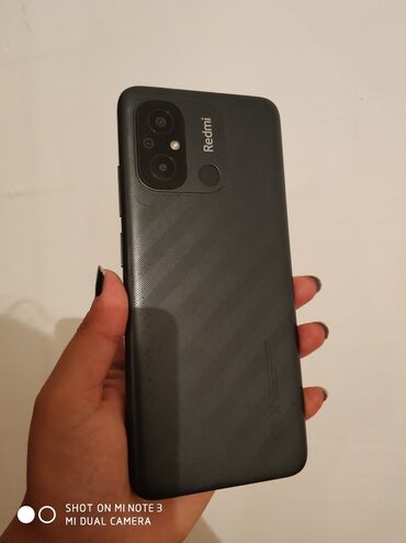 redmi telfon: Redmi 12C, 64 GB, rəng - Qara, Barmaq izi, İki sim kartlı