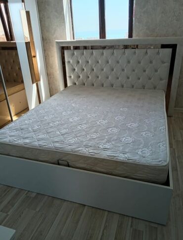 bazalı taxt: Новый, Двуспальная кровать, С подъемным механизмом, С матрасом, Без выдвижных ящиков