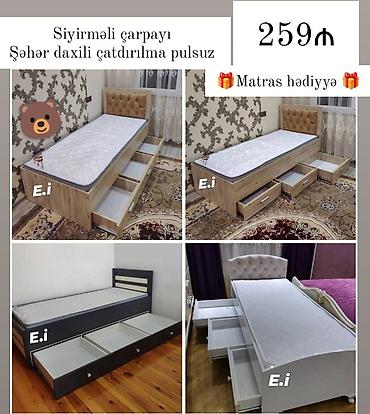 yorğan: Siyirməli tək çarpayı - Alt hissədə geniş həcimli 3 ədəd sürgülü — 1