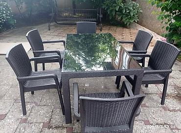 Bağ, çöl masa və oturacaq dəstləri: Yeni, Dördbucaq masa, 4 stul, Açılan, Stullar ilə, Plastik, Türkiyə — 2