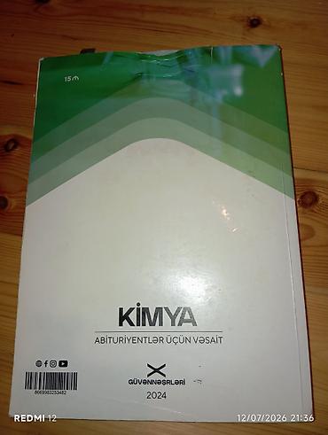 kitab rəf: Məhsul: Kimya – Abituriyentlər üçün vəsait Müəllif: Əvəz Qasımov — 2