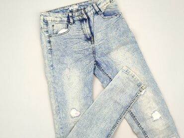spodnie jasne jeansy: Spodnie jeansowe, 13 lat, 158, stan - Dobry