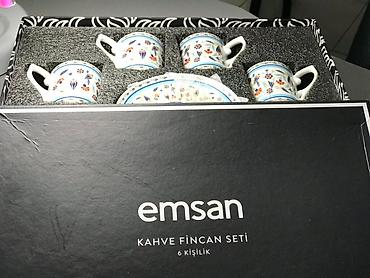 Ev və bağ: Qəhvə dəsti, rəng - Mavi, Farfor, 6 nəfərlik, Türkiyə — 4