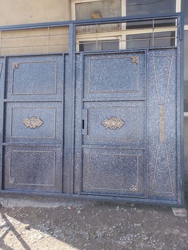 Həyət darvazaları: Dəmir Həyət darvazası, Yana açılan, Mexaniki, rəng - Mavi — 21