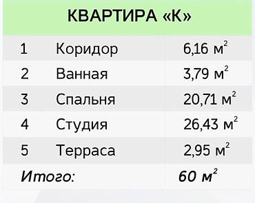 жк кристалл: 2 комнаты, 60 м², Асанбай мкр Элитка, 6 этаж, ПСО (под самоотделку) — 2