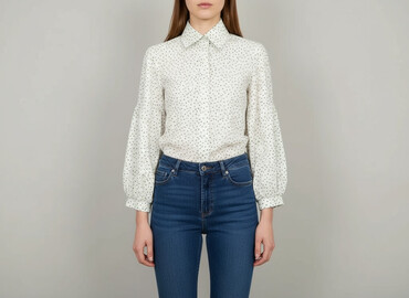 biała bluzka z krótkim rękawem reserved: Women's blouse, size M