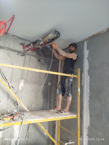 Beton işləri: Səssiz tozsuz səliqəli kəsim. Beton katlavan monolit kubik — 6