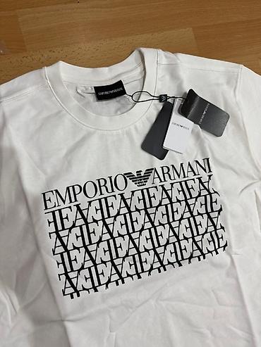 armani: Мужская футболка, S, M, 2XL, Emporio Armani, Новый, цвет - Белый, Самовывоз — 2