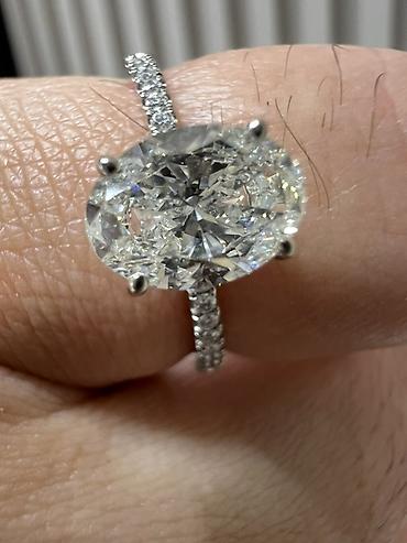 Кольцо с бриллиантами, белое золото - Центральный бриллиант: 1,00 ct