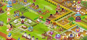 Kənd təsərrüfatı avadanlığı: Hay Day oyun hesabı təqdim olunur. Şəkildə hesabın inkişaf etmiş ferma — 1