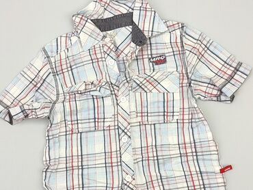 Shirts: Shirt 7 years, condition - Good, pattern - Cell, color - Light blue