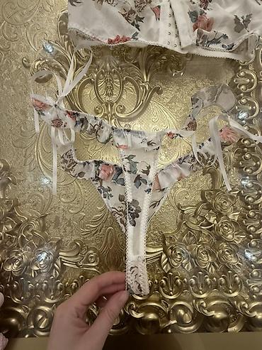 женский карсет: Комплект, Трусики, Стринги, С кружевом — 5