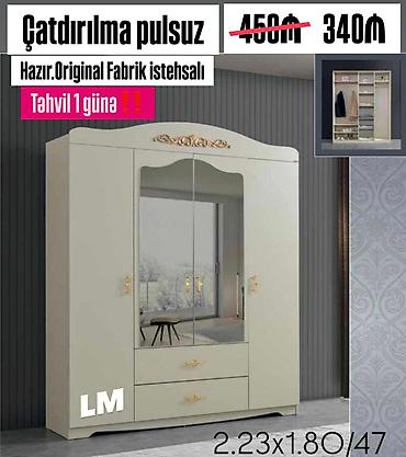 100: Düz dolab, Qonaq otağı üçün, Paltar üçün, 4 qapılı — 1