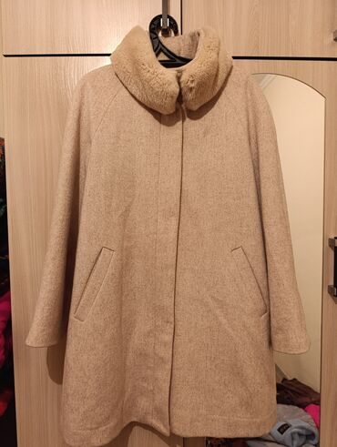Женская одежда: Пальто, Классика, Осень-весна, Трикотаж, Короткая модель, XL (EU 42)