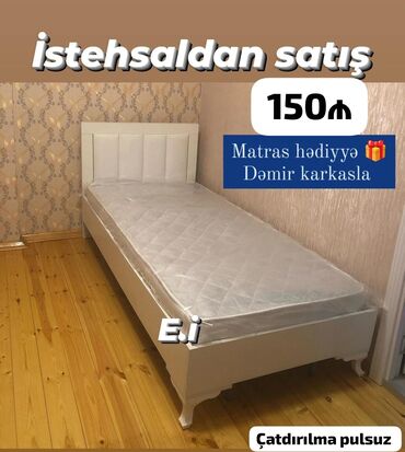 Çarpayılar: Təknəfərlik çarpayı, Bazasız, Matras ilə, Siyirməsiz — 6