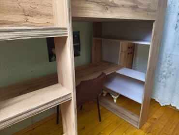 İkimərtəbəli uşaq çarpayıları: Oğlan və qız üçün, İşlənmiş, Çarpayı, Matrassız, MDF — 7