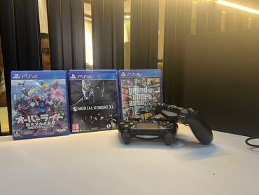 PS4 (Sony Playstation 4): Playstation 4 slim 1 orginal 1 aklas pult 500 gb yaddaş termo pastası