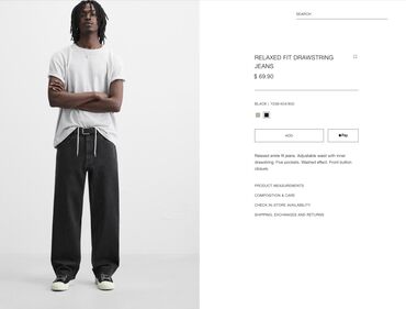 зара мужская одежда: Эркектердин жынсысы, M (EU 38), Zara, Жаңы, түсү - Кара, Өзү алып кетүү