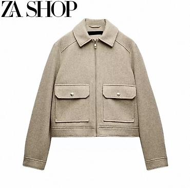 Женская укороченная куртка‑рубашка в стиле utility Zara - Модель