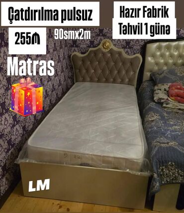 Masalar: Yeni, Təknəfərlik çarpayı, Bazasız, Matras ilə, Siyirməsiz