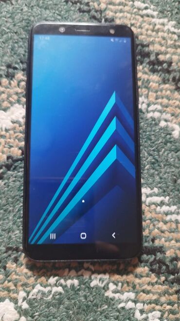 телефон г ош: Samsung Galaxy A6, Колдонулган, 32 GB, түсү - Кара, 2 SIM