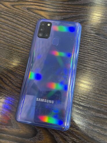 Samsung: Samsung Galaxy A21S, 32 GB, rəng - Göy, Zəmanət, Barmaq izi, Face ID