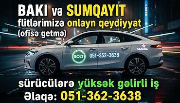 bolt parkları: Taksi sürücüsü tələb olunur, Nəqliyyat təmin edilir, Həftəlik ödəniş, 1-2 illik təcrübə — 7