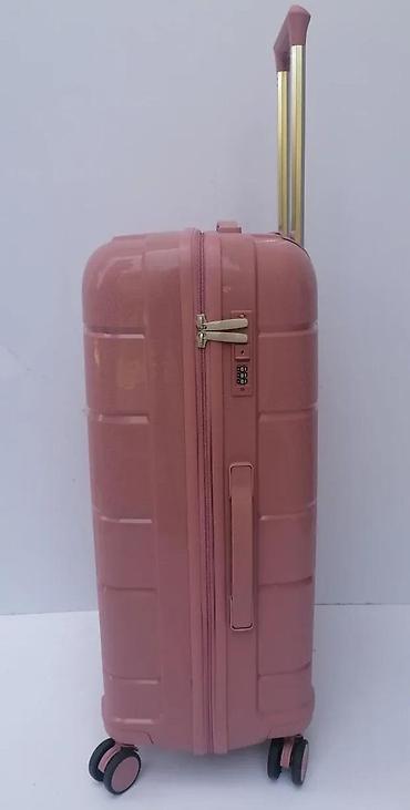 Putni koferi i torbe: Tvrdi kofer na točkiće – ružičasta boja - Materijal: tvrda — 8