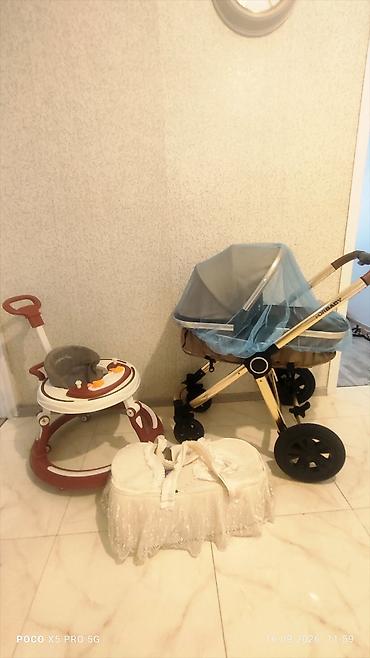 Modullu arabalar: Uşaq arabası + yeriş arabası (walker) + beşik-səbət dəsti - Uşaq — 5