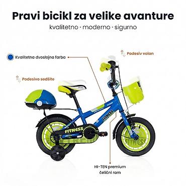 ara obuca: Dečija bicikla 12'' Fitness plavo-zelena – šifra proizvoda: SM-1 — 2