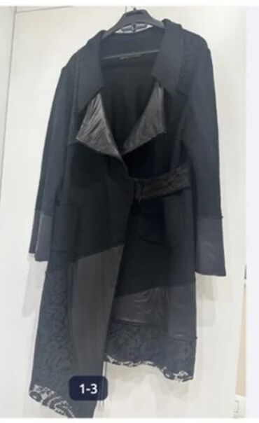 женские пиджаки в клетку: Ölcü L Qadın uzun kardiqan/palto – qara rəngdə, miks material