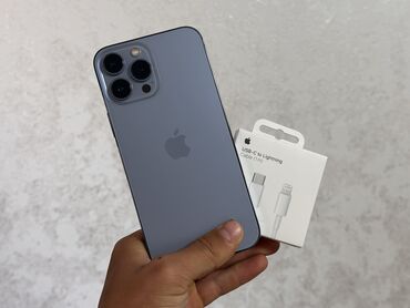 apple watch 4 бишкек: IPhone 13 Pro Max, Колдонулган, 256 ГБ, Sierra Blue, Каптама, Заряддоочу түзүлүш, Коргоочу айнек, 86 %