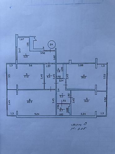 3 комнатную квартиру: 3 комнаты, 101 м², 106 серия улучшенная, 8 этаж, Евроремонт — 3