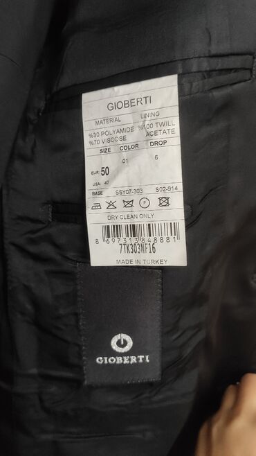 kişi geyimi: Kostyum, Demisezon, 5XL (EU 50), rəng - Qara