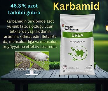 Digər gübrə: Karbamid ən yüksək azot tərkibli gübrədir. Bu gübrə torpaqda asan həll — 1