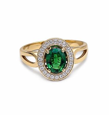 муассанит: Кольцо из желтого золота 585 Emerald — ADAMANT - Материал: желтое — 1