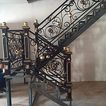 Изготовление перил: Изготовление перил Материал: Кованное железо, Наружные, Бесплатный замер — 115